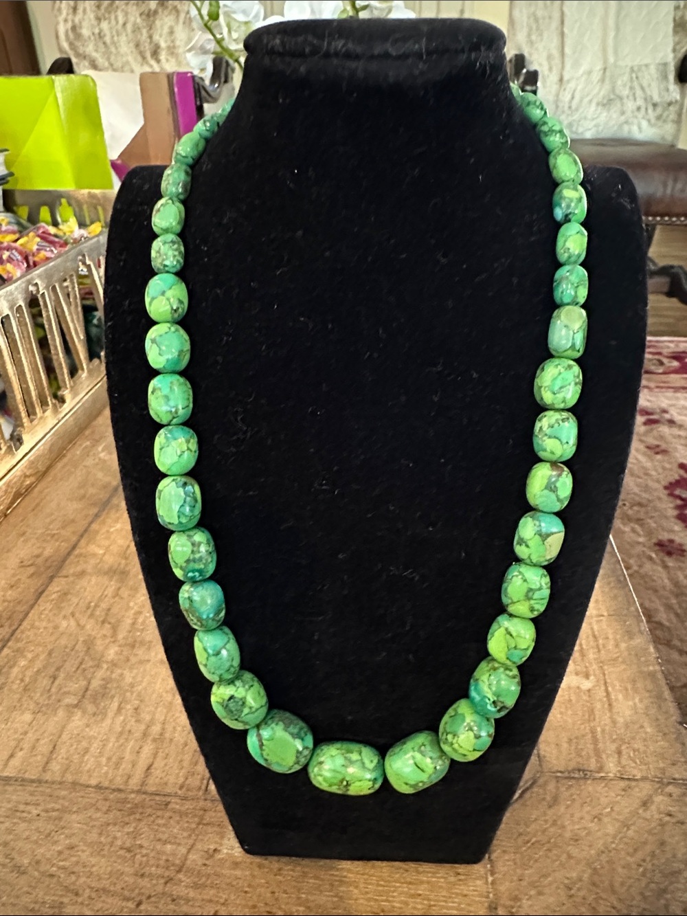 Jay King Green Turquoise Bead Necklace